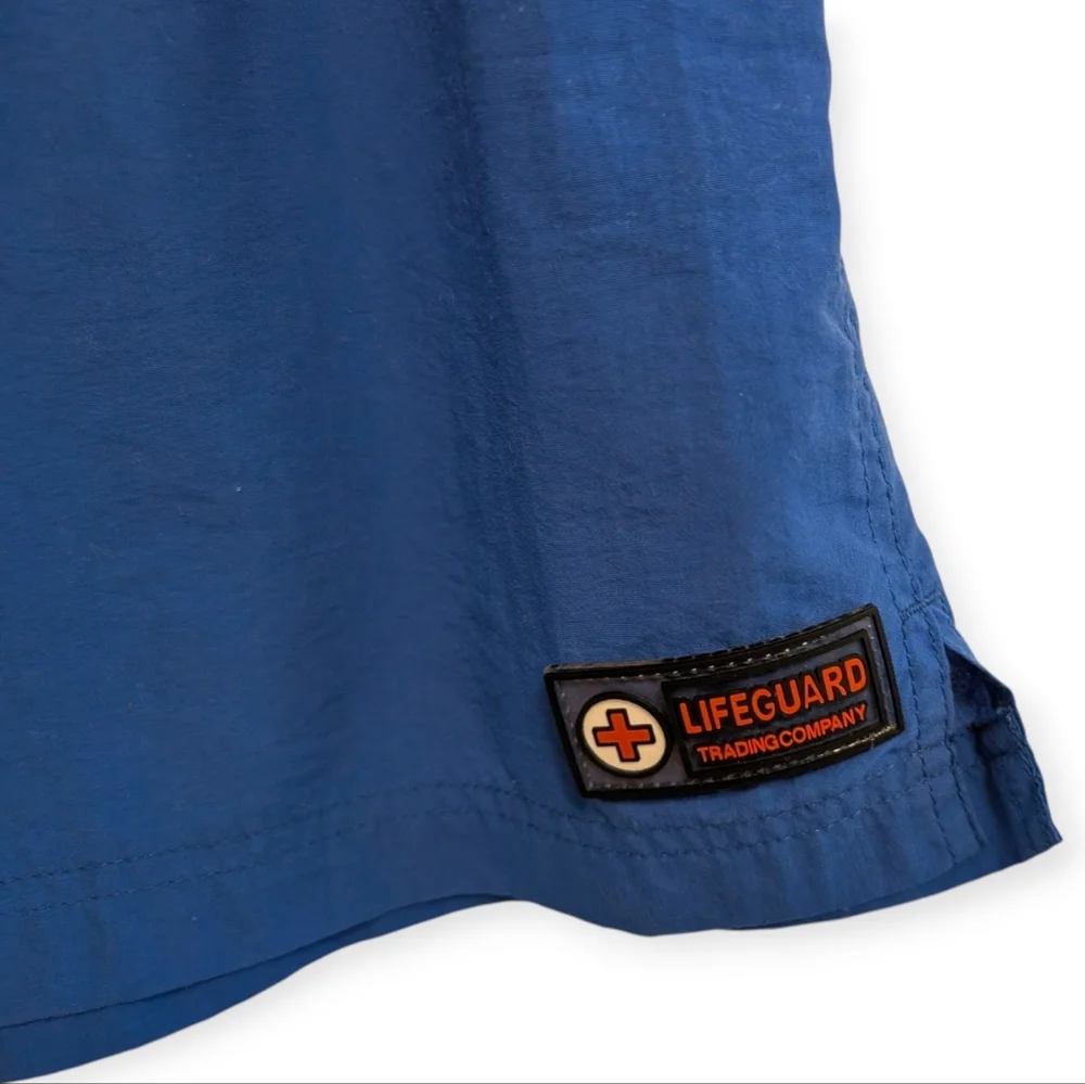 VINTAGE Lifeguard Blue Swim Trunks Nylon Lined XL 6
